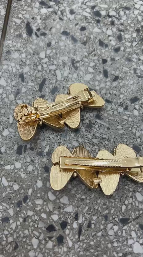 Hair Clip Dupla Borboleta Madrepérola (12 peças)