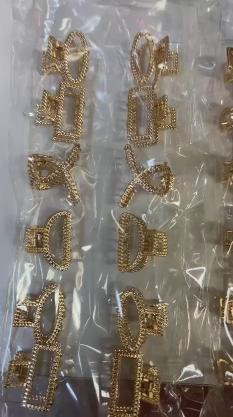 Pregadeira pp metal formas variadas mini elos (12 peças)